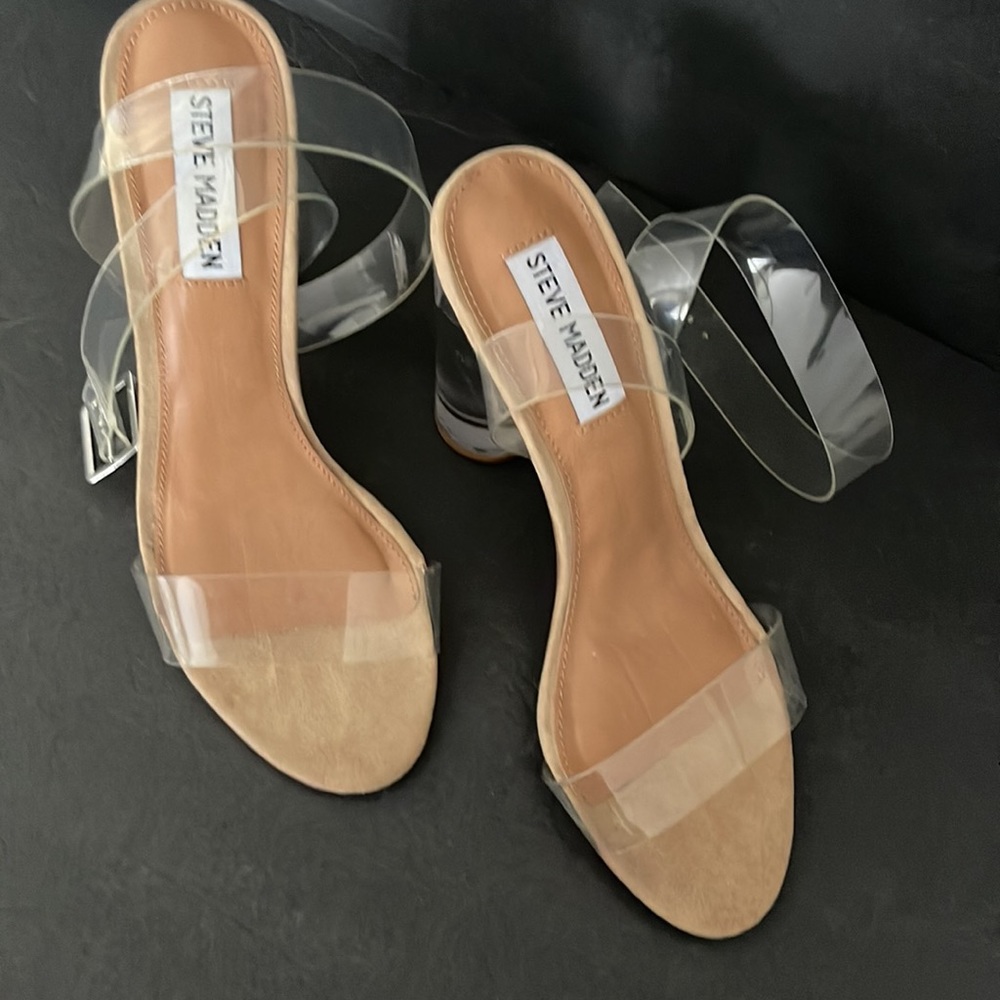 STEVE MADDEN GLASS SLIPPER HIGH HEELS